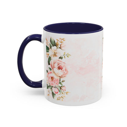 Mom Floral Accent Coffee Mug — Pink Roses Mother's Day Gift (11/15oz)