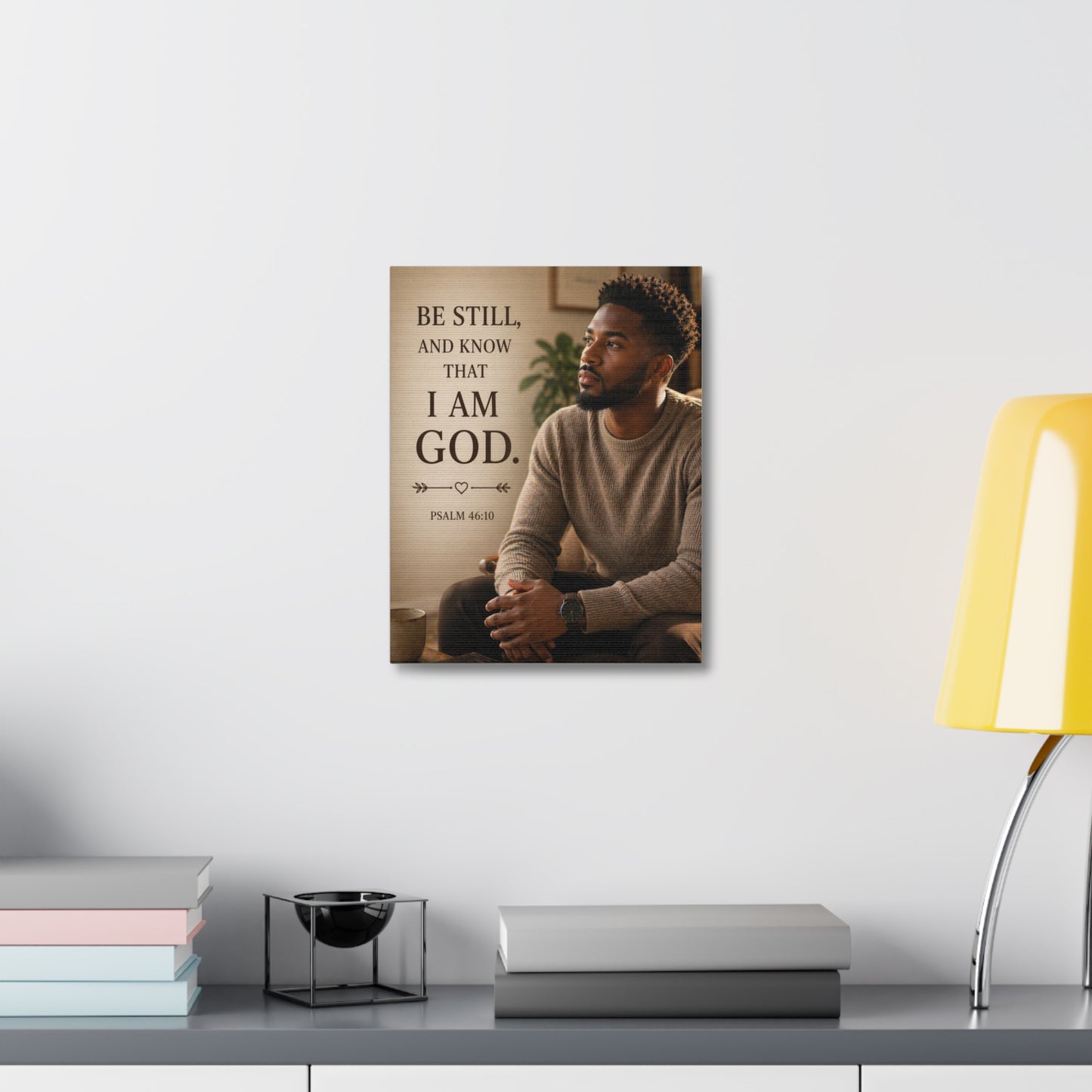 Be Still Psalm 46:10 Canvas Wall Art — Inspirational Christian Stretched Canvas