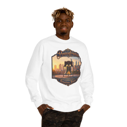 Pennsylvania Keystone State Sweatshirt — Liberty Bell & City Skyline Crewneck
