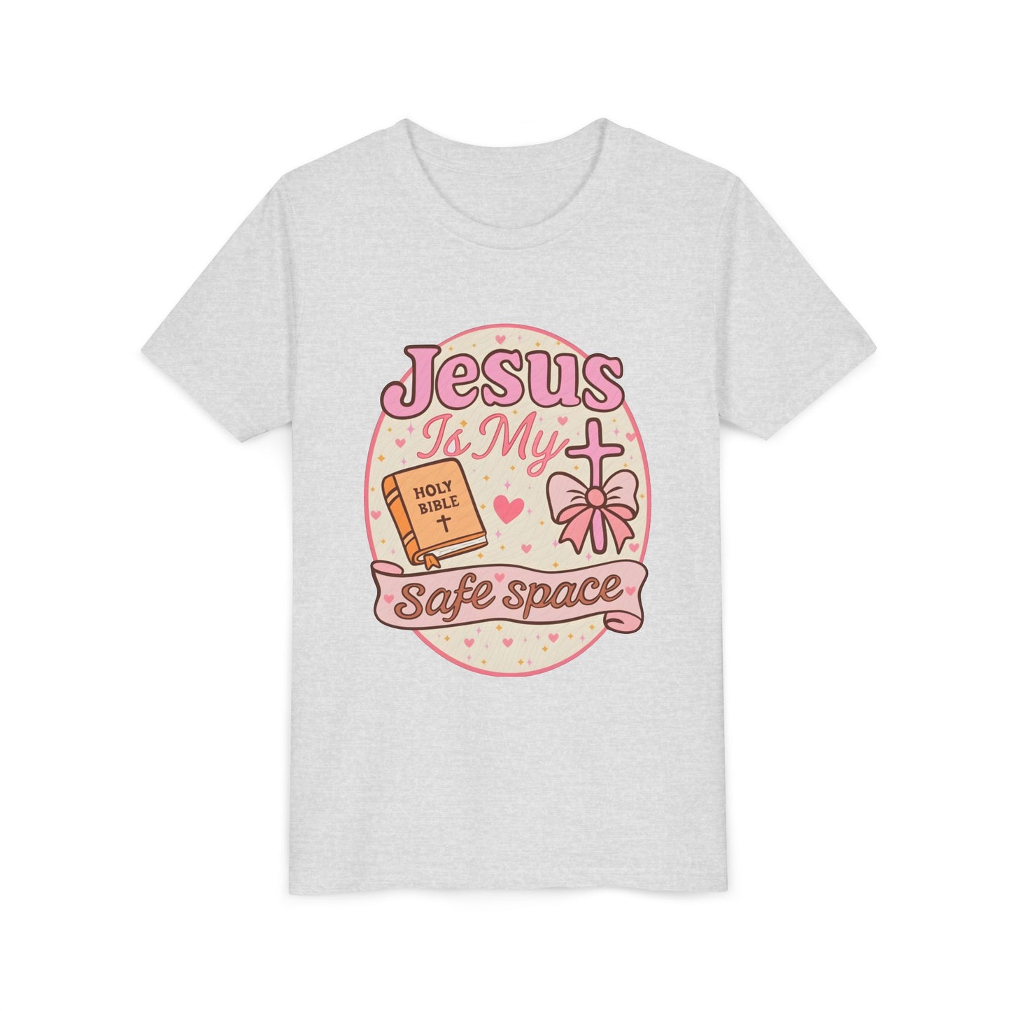 Youth Tee — "Jesus Is My Safe Space" Christian Kids T-Shirt