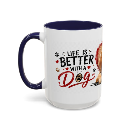 Pawsitive Vibes Coffee Mug - "Wag More, Worry Less" Dog Lover Accent Mug