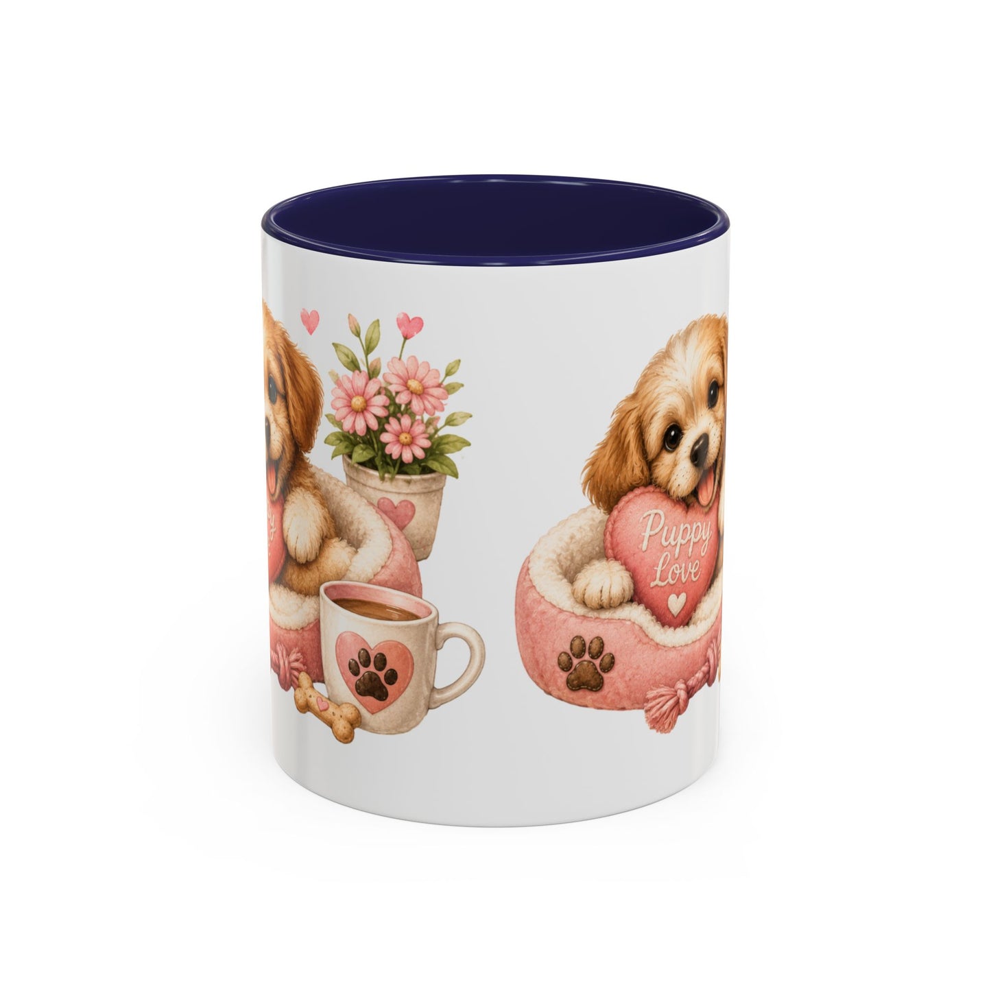 Puppy Love Coffee Mug — Cute Dog Heart Accent Mug (11/15oz)