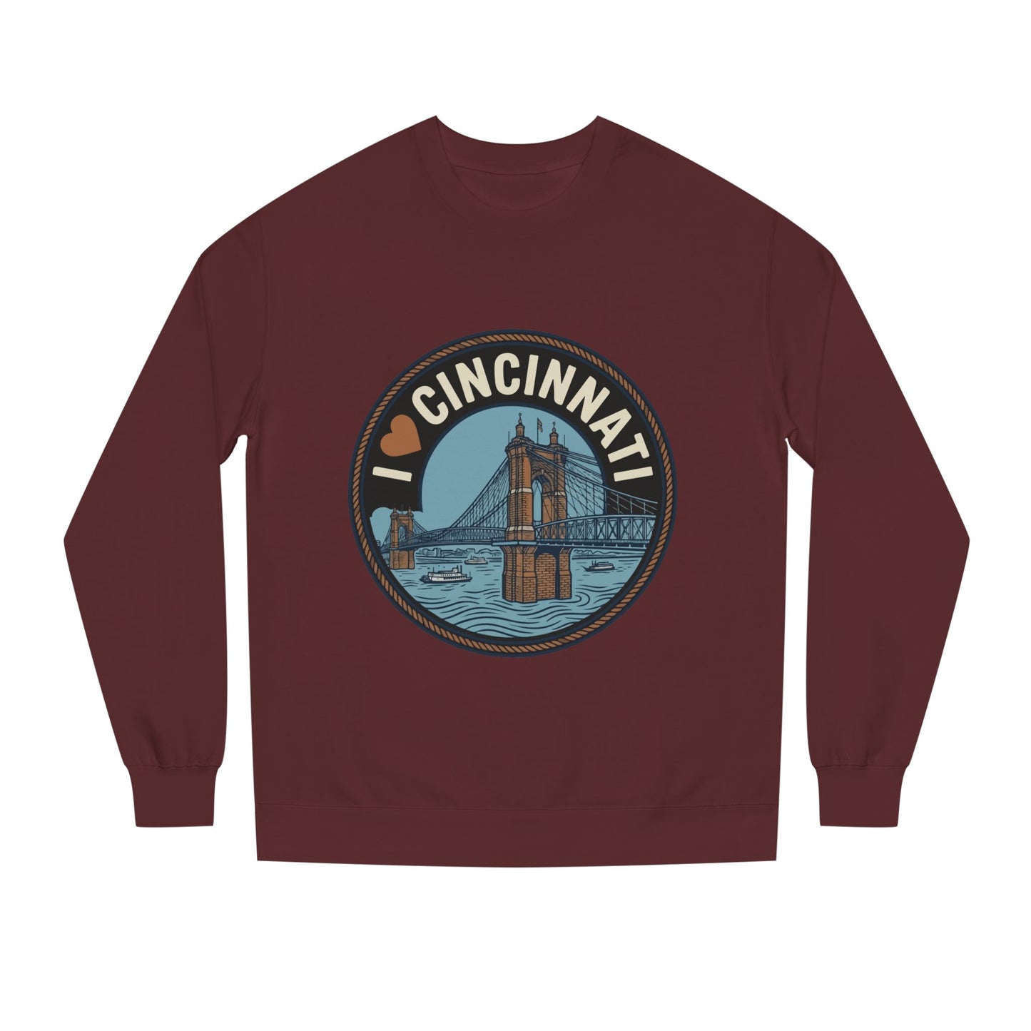 Cincinnati Bridge Crewneck Sweatshirt — I  Cincinnati Graphic