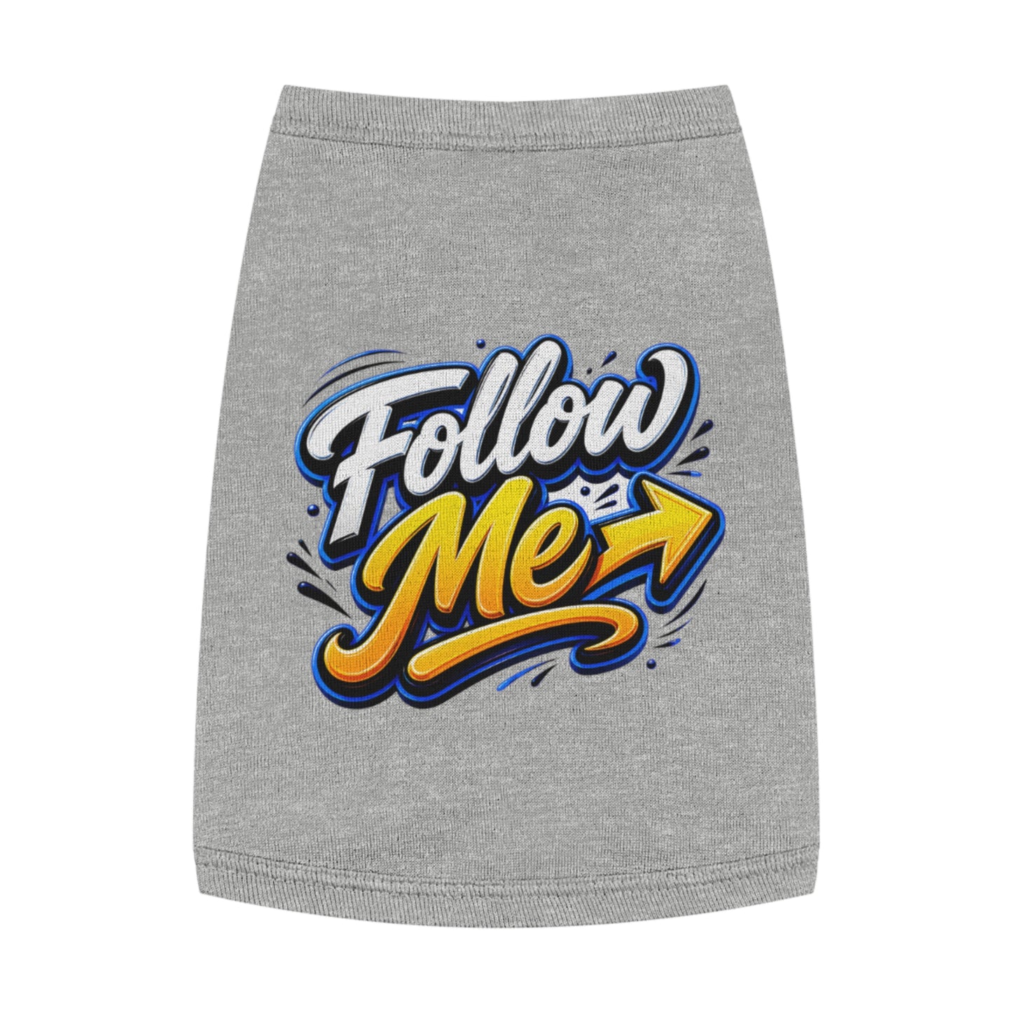 Pet Tank Top - "Follow Me" Graphic Dog Shirt, Reflective Arrow Design for Walks & Training