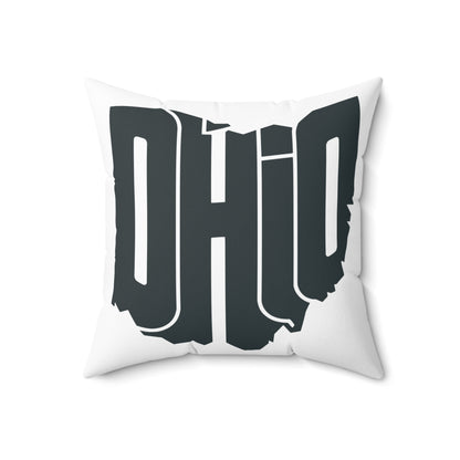 Ohio State Outline Pillow — Bold Graphic "OHIO" Decorative Throw Pillow