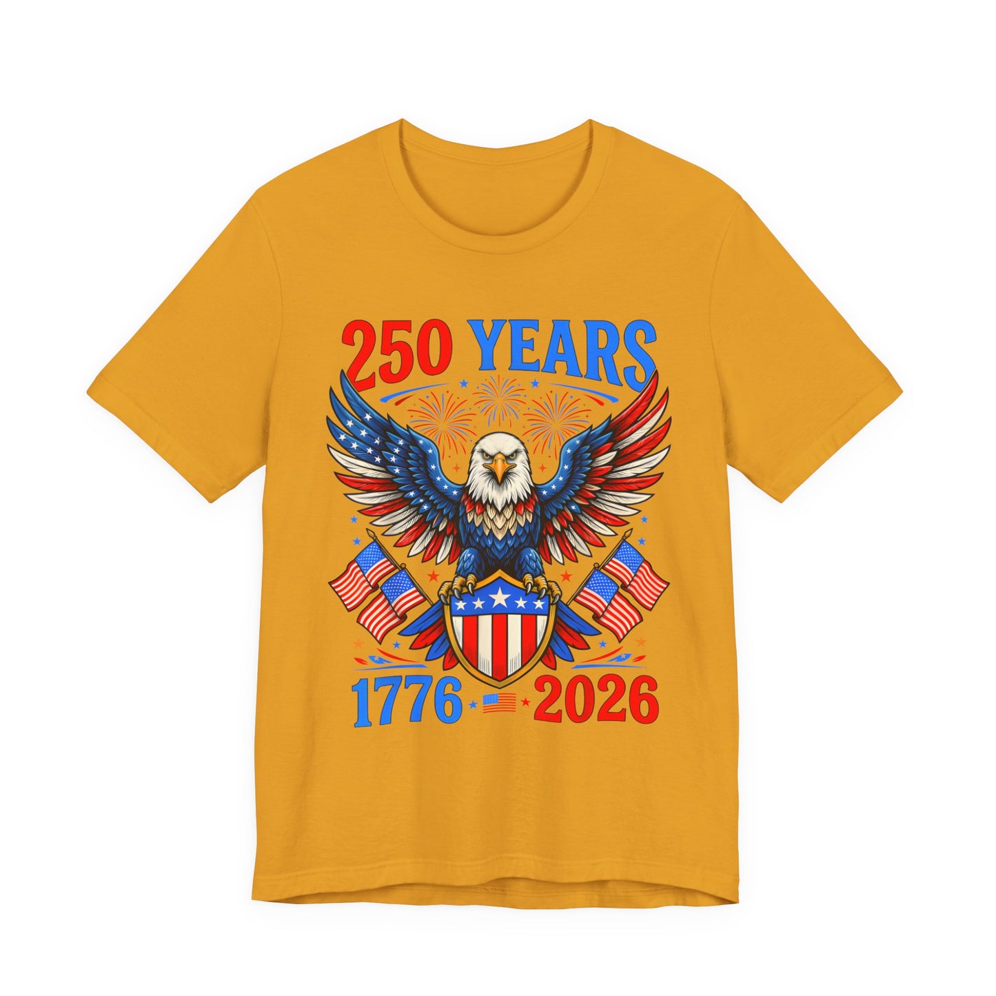 250 Years 1776–2026 Eagle Patriotic T-Shirt — American Bicentennial Celebration Tee