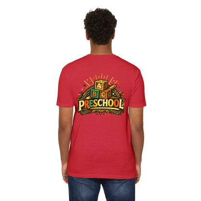 Preschool T-Shirt – Retro ABC Blocks Graphic Tee for Teachers & Kids