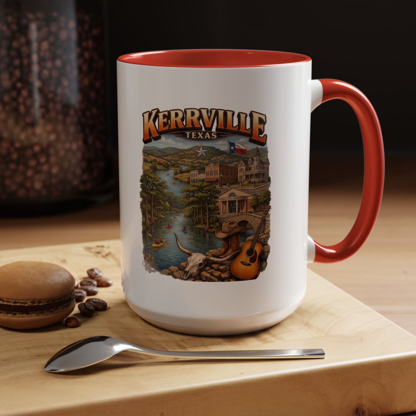 Kerrville Texas Souvenir Coffee Mug — Scenic Riverfront Design (11/15oz)