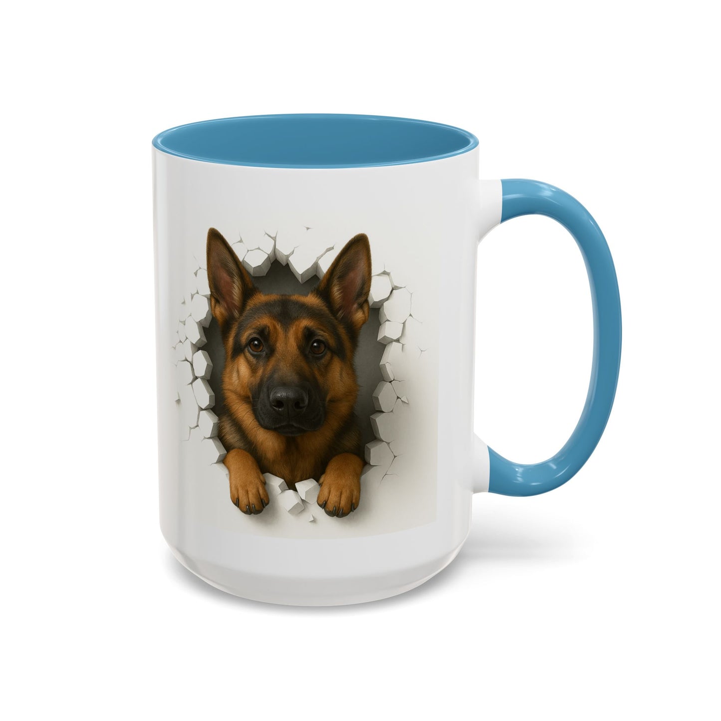 German Shepherd Coffee Mug — "Peek-a-Buddy" Accent Dog Mug (11/15oz)