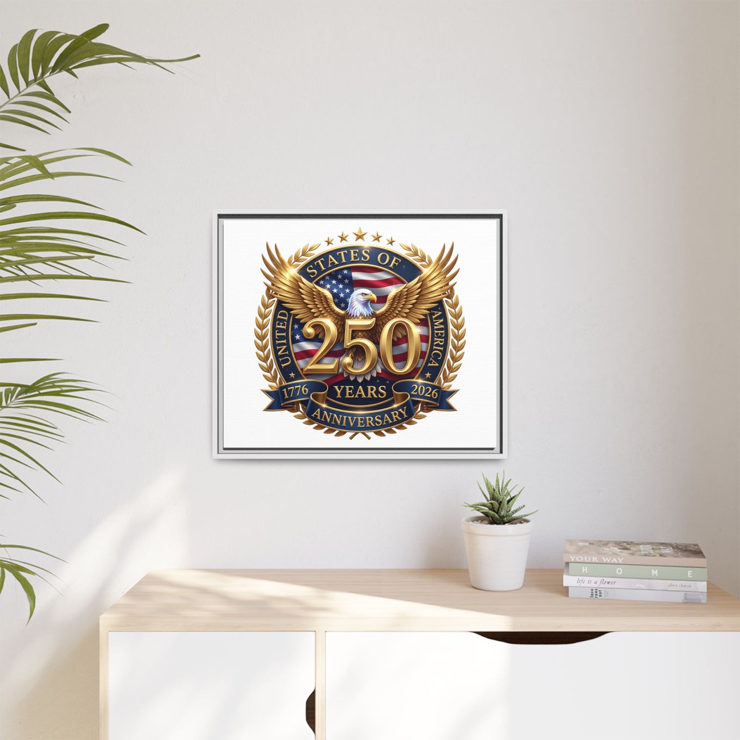 250th United States Anniversary Framed Canvas Print