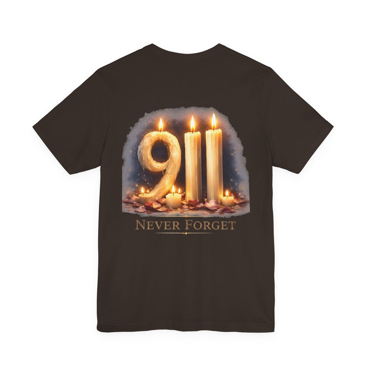 9/11 Never Forget T-Shirt – Memorial Candle Tribute Tee