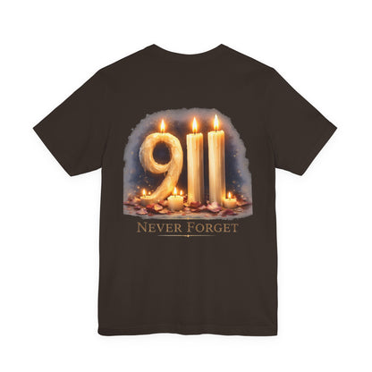 9/11 Never Forget T-Shirt – Memorial Candle Tribute Tee