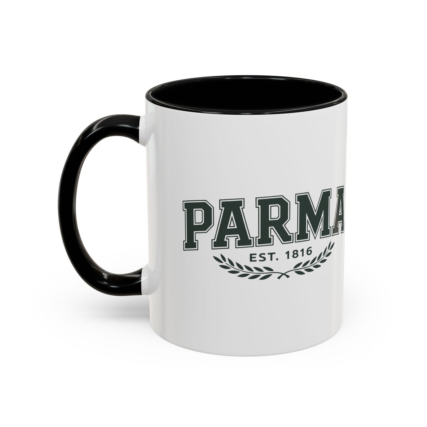 Parma Established 1816 Accent Coffee Mug — Vintage Collegiate Ceramic Coffee Cup