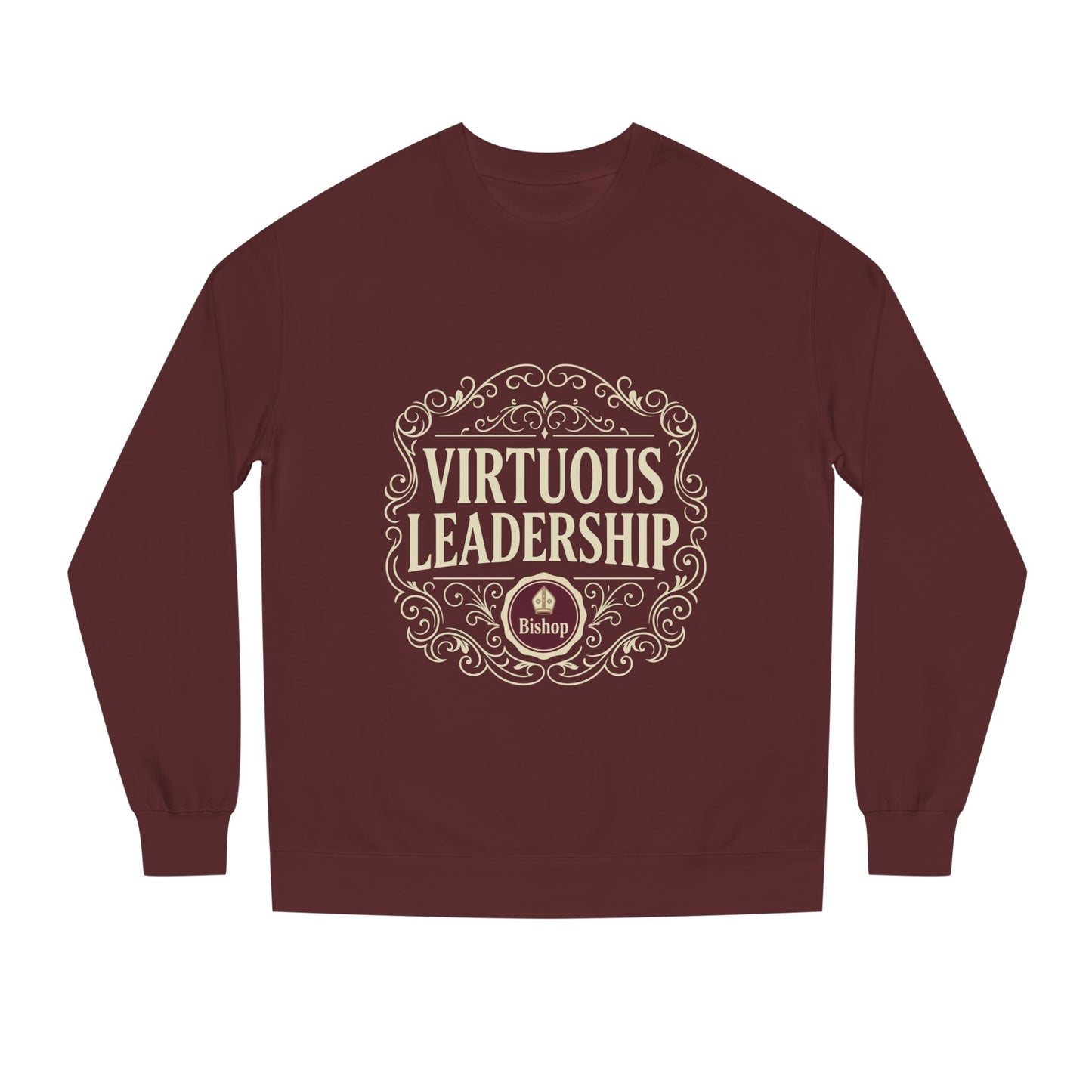 Virtuous Leadership Sweatshirt — Vintage Crest Crewneck for Church Leaders