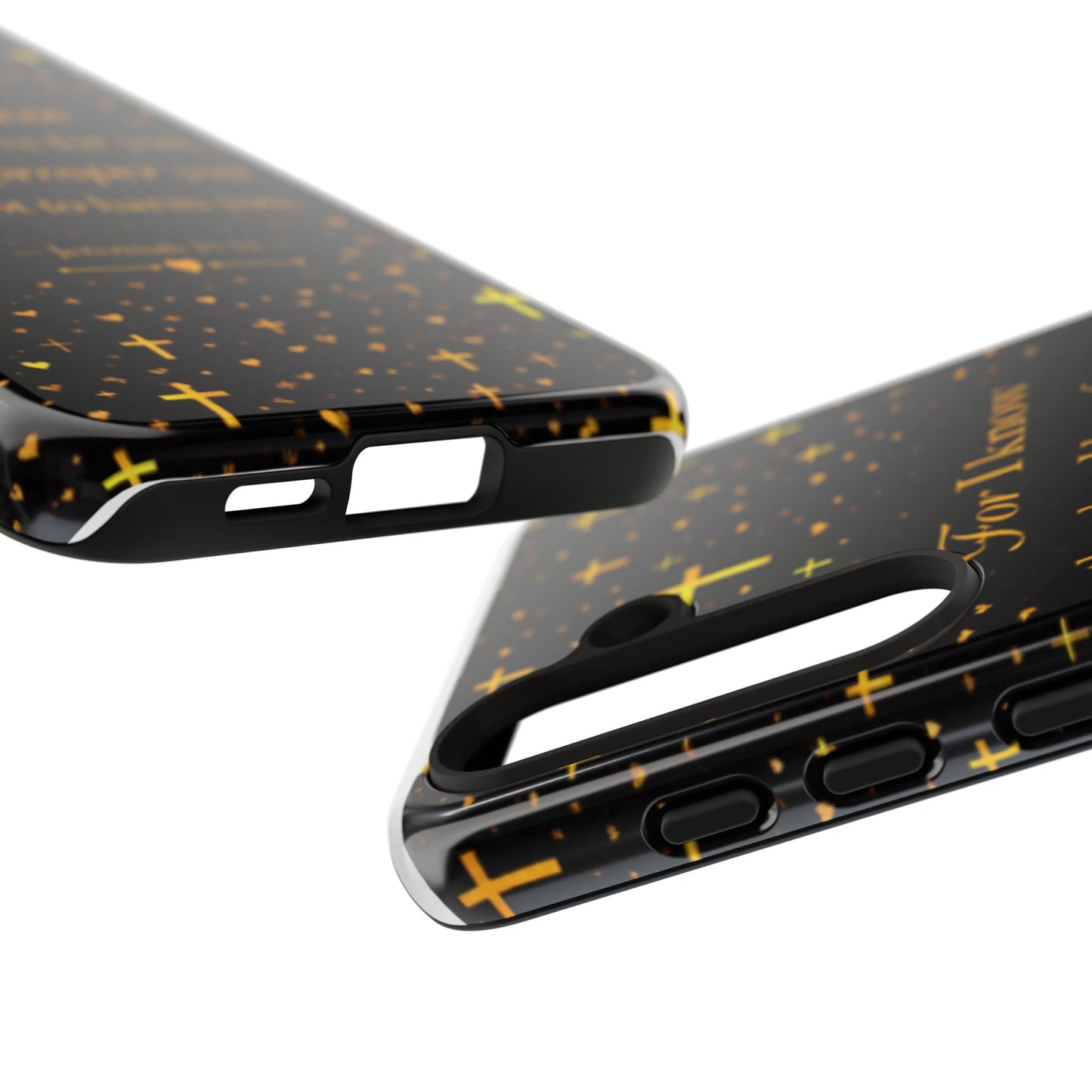Phone Case — "For I Know" Jeremiah 29:11 Gold Cross Christian Tough Case