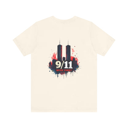9/11 Never Forget T-Shirt — World Trade Center Memorial Tee
