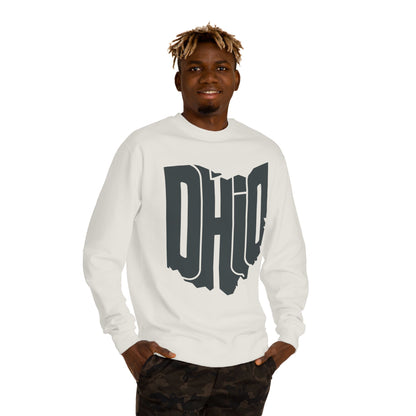 Ohio State Outline Crewneck Sweatshirt — Bold 'OHIO' Map Graphic