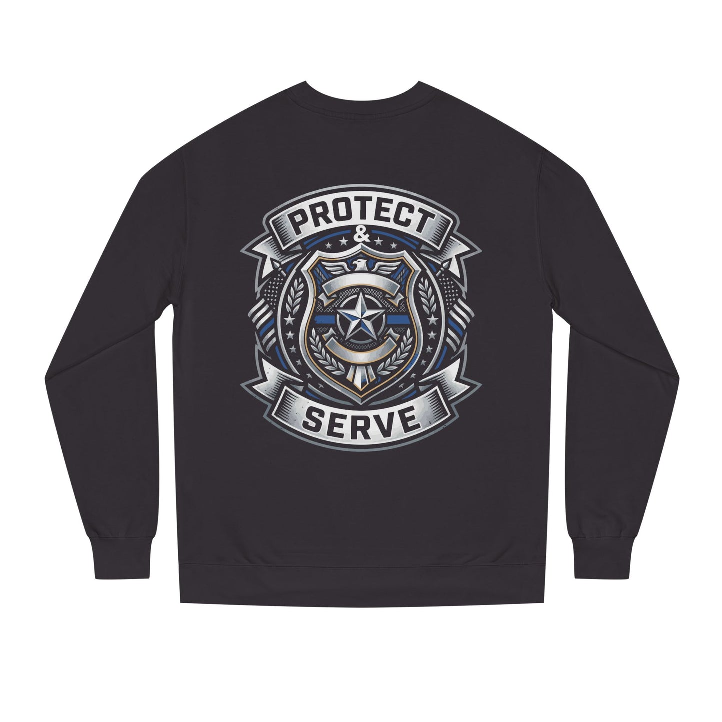 Protect & Serve Sweatshirt — Police Badge Crewneck