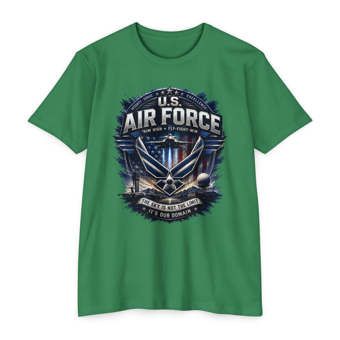 U.S. Air Force Graphic T-Shirt — Military Emblem Tee ("The Sky Is Not The Limit")