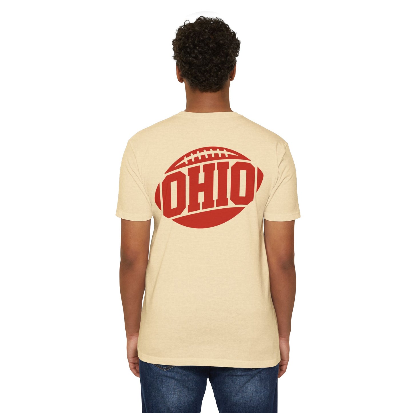 Ohio Football T-Shirt — Retro Red Football Logo Tee