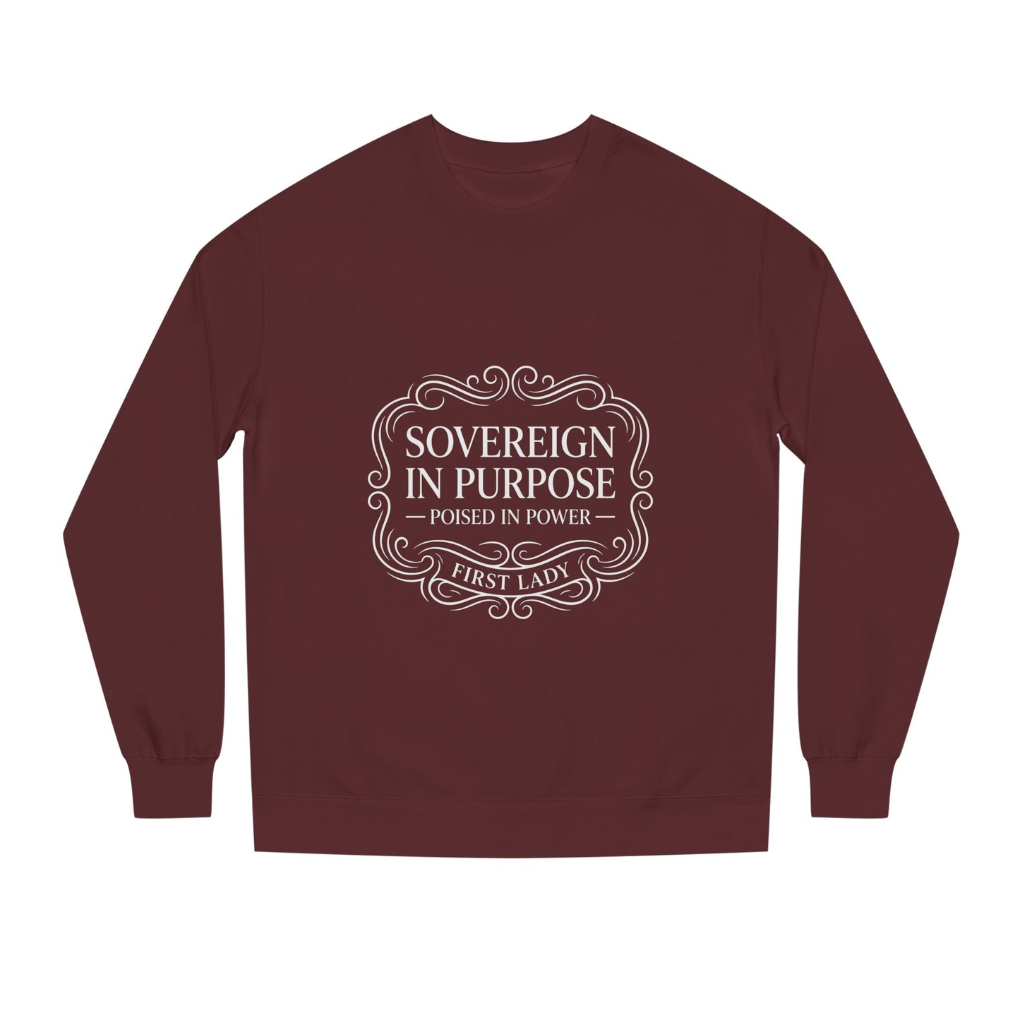 White Crewneck Sweatshirt — Subtle Embossed 'Nowhere to Be Found' Minimal Design