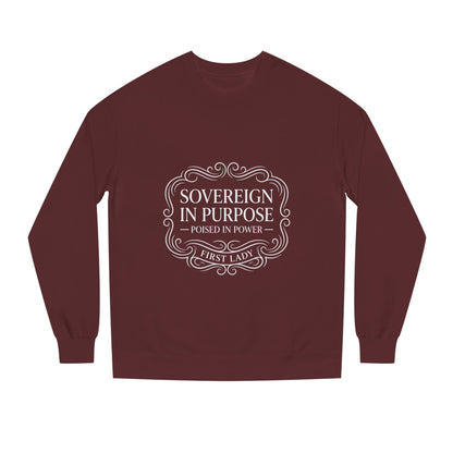 White Crewneck Sweatshirt — Subtle Embossed 'Nowhere to Be Found' Minimal Design