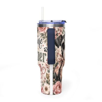Miniature Schnauzer Mama 40oz Vacuum Tumbler — Insulated Travel Mug with Handle