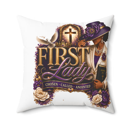 First Lady Decorative Pillow — "First Lady: Chosen • Called • Anointed" Faith Accent Pillow