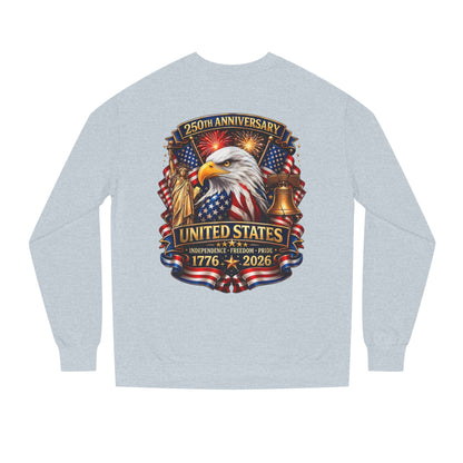 250th Anniversary United States Crewneck Sweatshirt — Eagle & American Flag 1776–2026