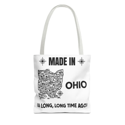 Made in Ohio Tote Bag — Vintage Map Design "A Long, Long Time Ago"
