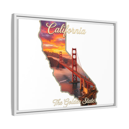 California Golden Gate Map Matte Canvas Print (Framed)