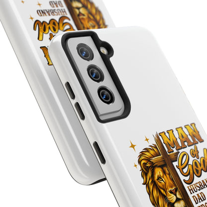 Man of God Lion Phone Case — ‘Man of God’ Christian Protector Dad Gift