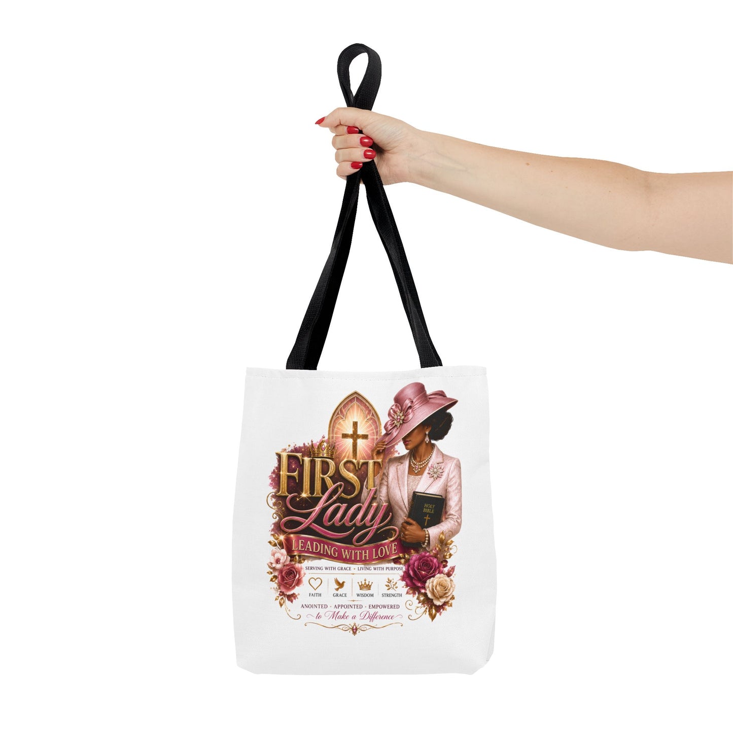 First Lady Tote Bag — Faithful Church Lady Floral Churchgoing Purse