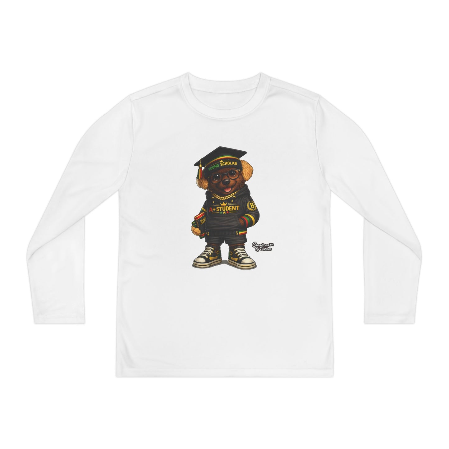 Youth Long Sleeve Tee — Graduation Bear Design