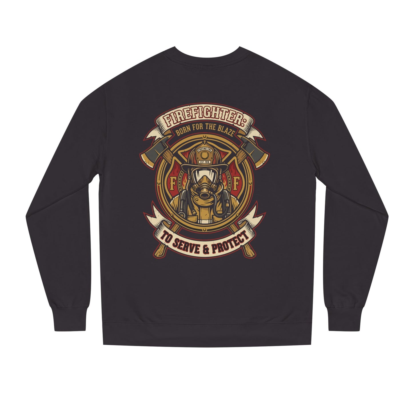 Firefighter Crest Crewneck Sweatshirt — 'To Serve & Protect' Tribute