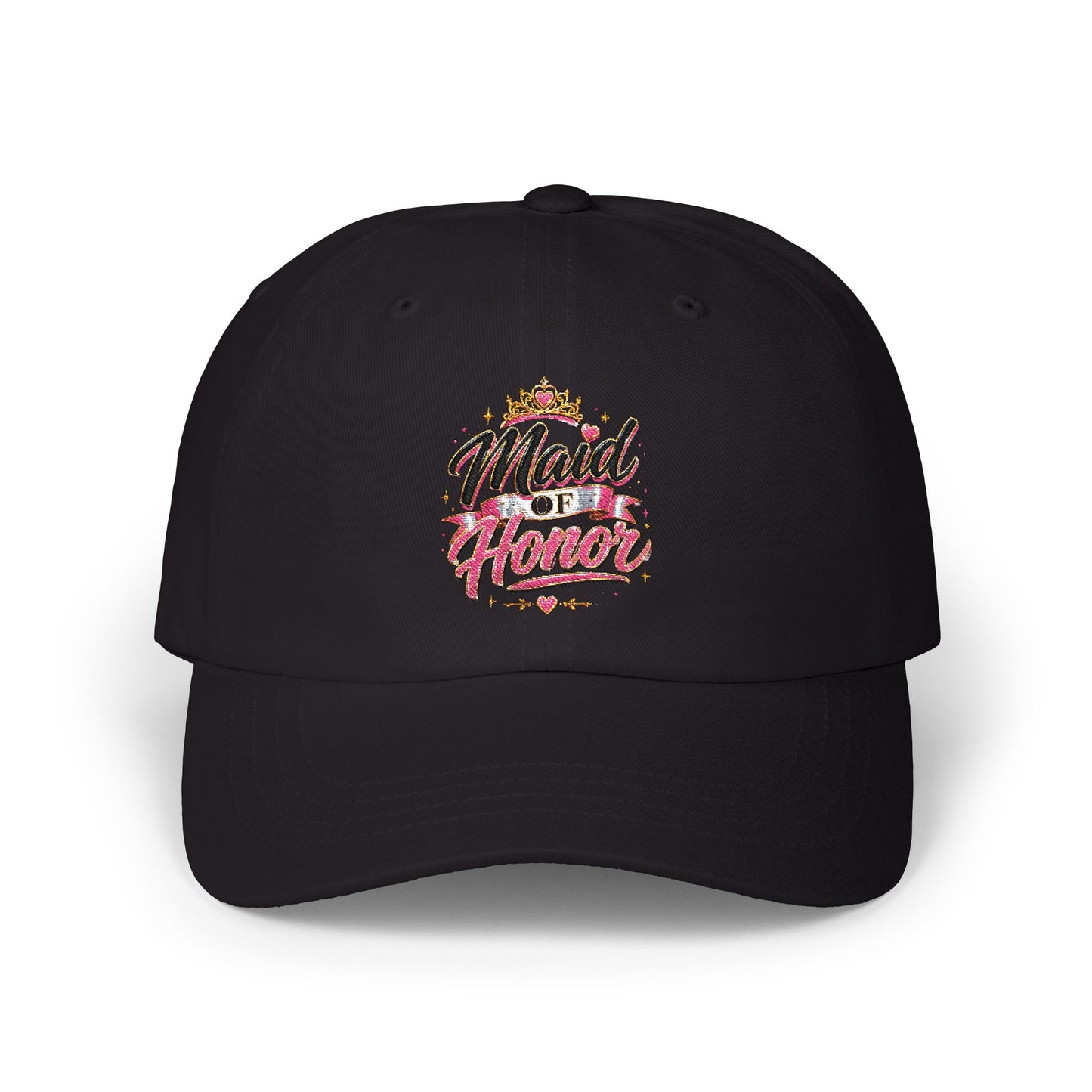 Maid of Honor Dad Cap — Floral Script Bridal Party Baseball Hat
