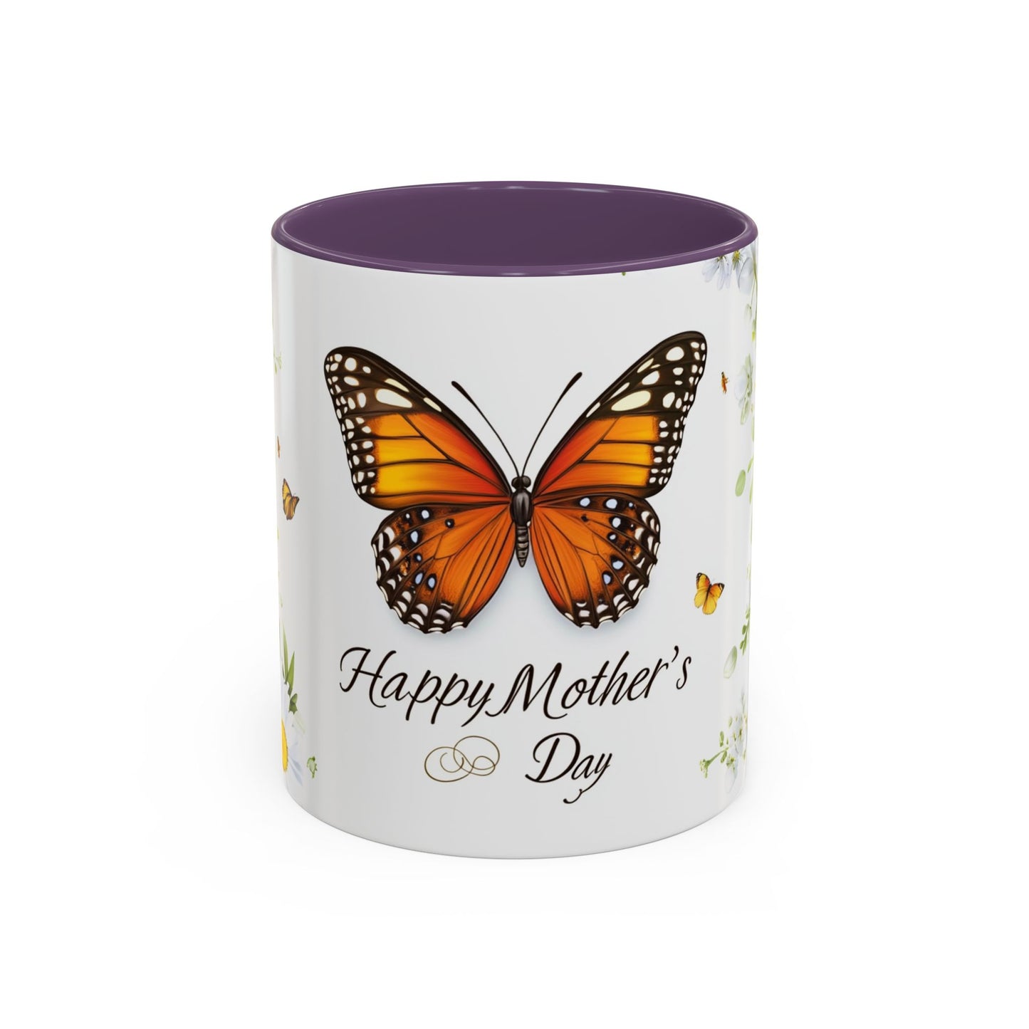 Mother's Day Butterfly Coffee Mug – 'Happy Mother's Day' Floral Accent Mug