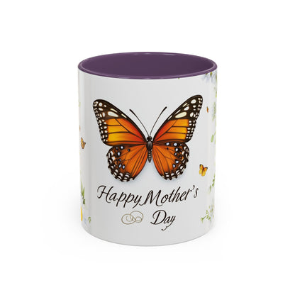 Mother's Day Butterfly Coffee Mug – 'Happy Mother's Day' Floral Accent Mug