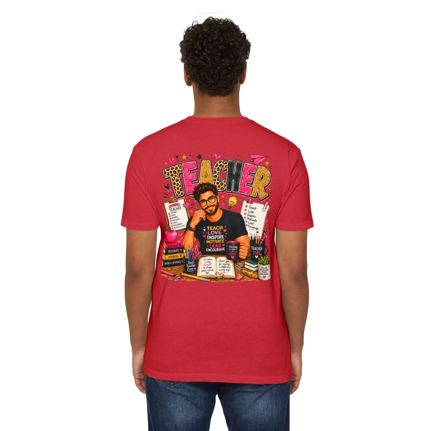 Teacher Appreciation T-Shirt — "Teach Love Inspire" Colorful Teacher Graphic Tee