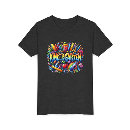 Kindergarten Colorful School Supplies Youth Tee — Back-to-School Kids T-Shirt