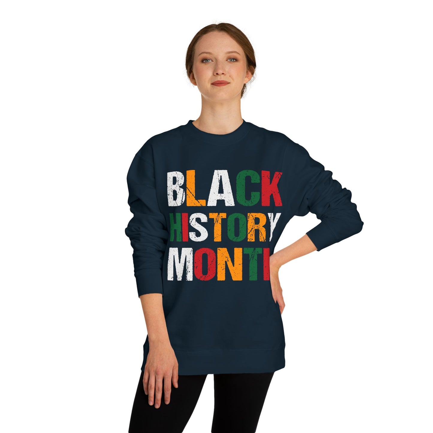 Black History Month Sweatshirt — Bold Retro Block Letter Crewneck