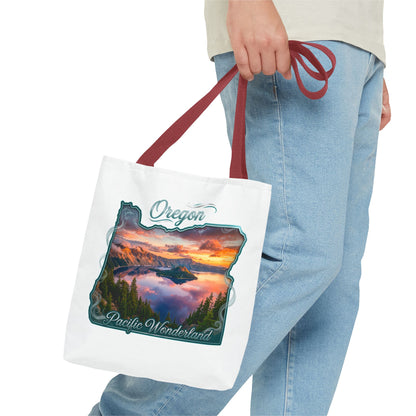 Oregon Scenic Tote Bag — 'Pacific Wonderland' Sunset Landscape Tote