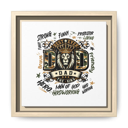 Framed Matte Canvas 'Best Ever DAD' Wall Art – Lion King Design, Father’s Day Gift