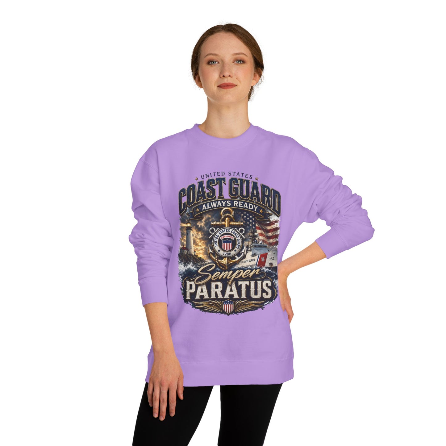 Coast Guard Semper Paratus Sweatshirt — USCG Always Ready Veteran Crewneck