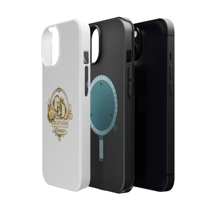 Magnetic Impact-Resistant Phone Case — Gold Floral Crest Logo
