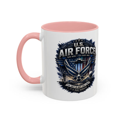 U.S. Air Force Accent Coffee Mug — Military Emblem 11/15oz