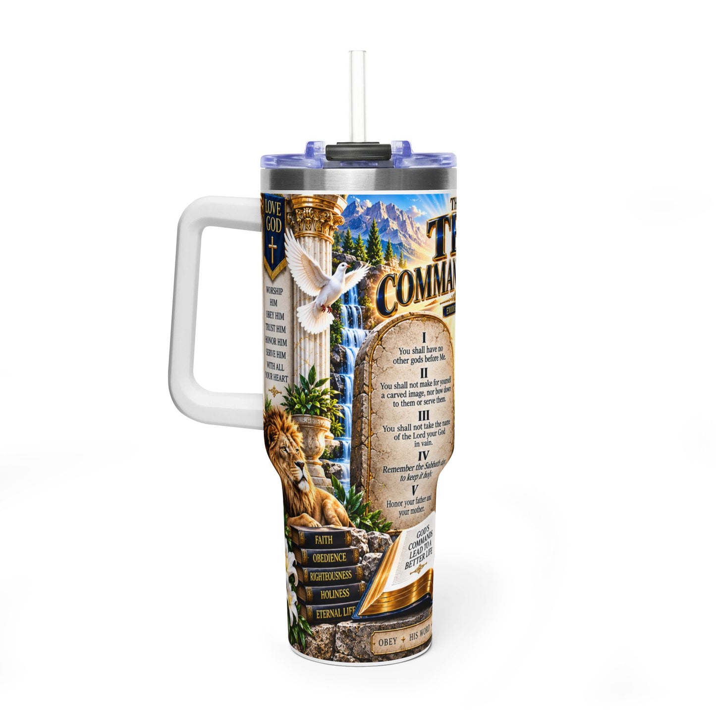 The Ten Commandments 40oz Vacuum Tumbler