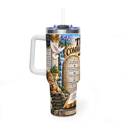 The Ten Commandments 40oz Vacuum Tumbler