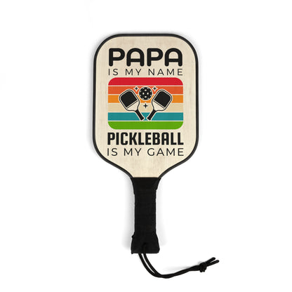 Papa Is My Name Pickleball Paddle Set – Retro 'Pickleball Is My Game' Kit (2 Paddles + Balls)
