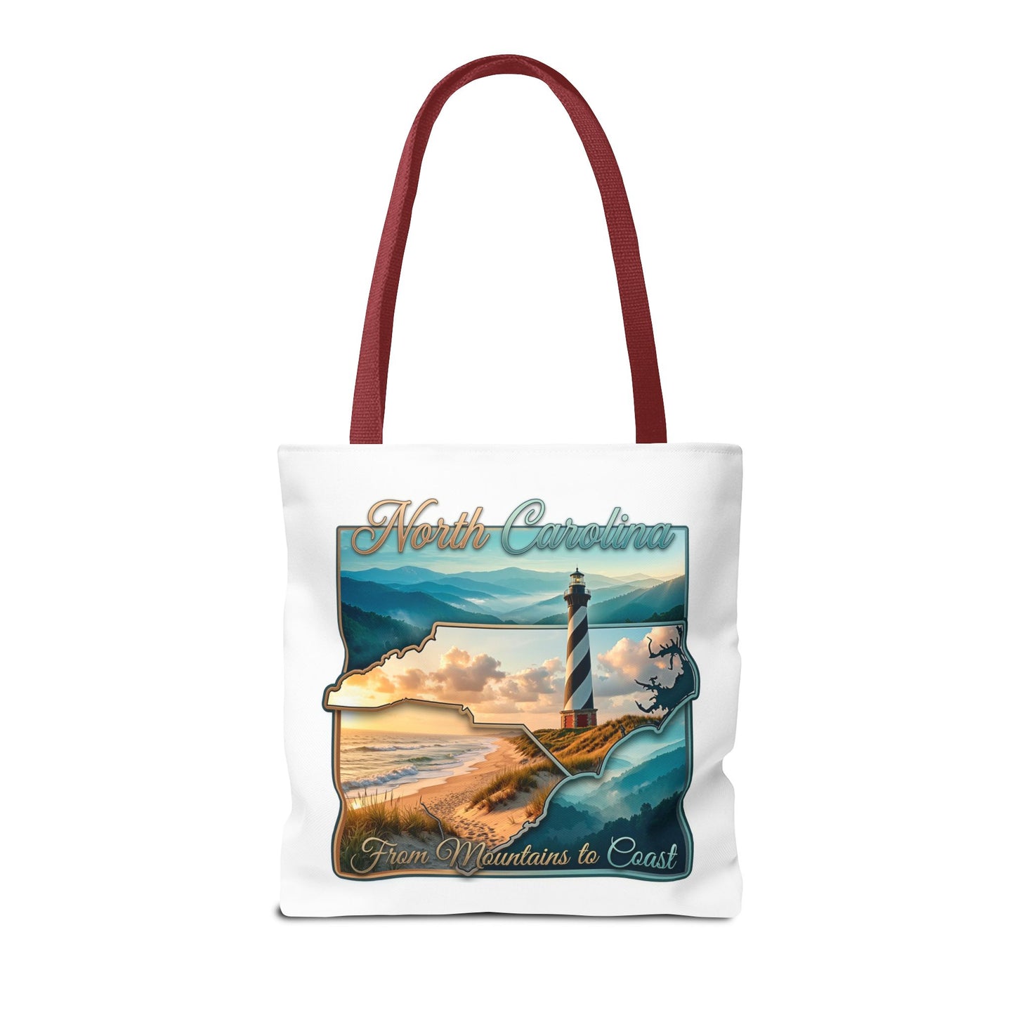 North Carolina Lighthouse Tote Bag — "From Mountains to Coast" Scenic Beach Tote